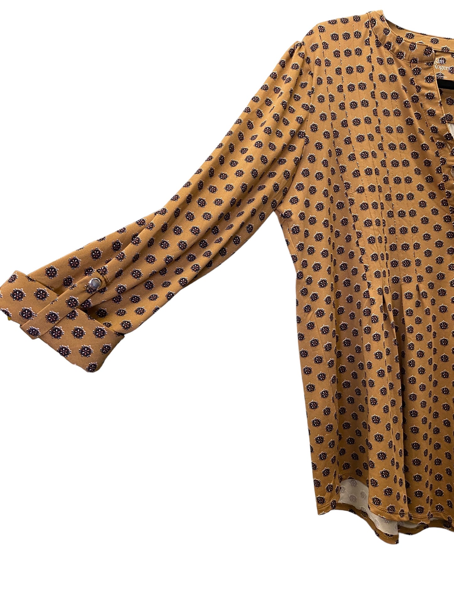 Brown Blouse 3/4 Sleeve Kim Rogers, Size L