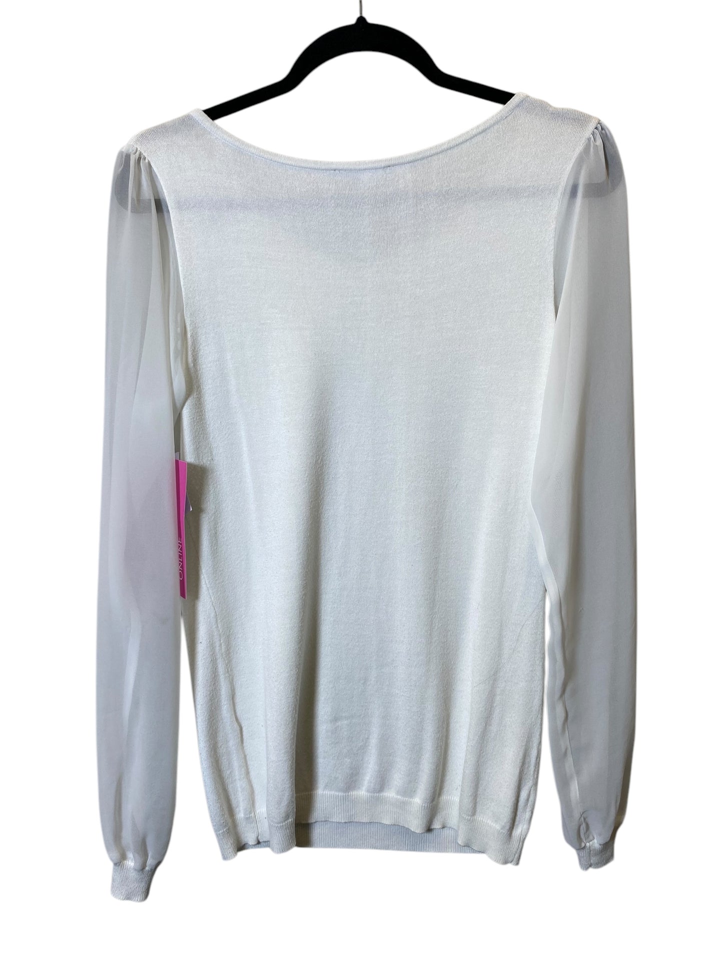 Top Long Sleeve By Cmc In White, Size: M