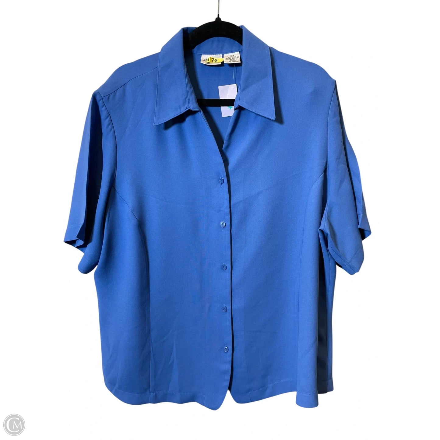Blouse Short Sleeve By Liz Baker In Blue, Size: 3x