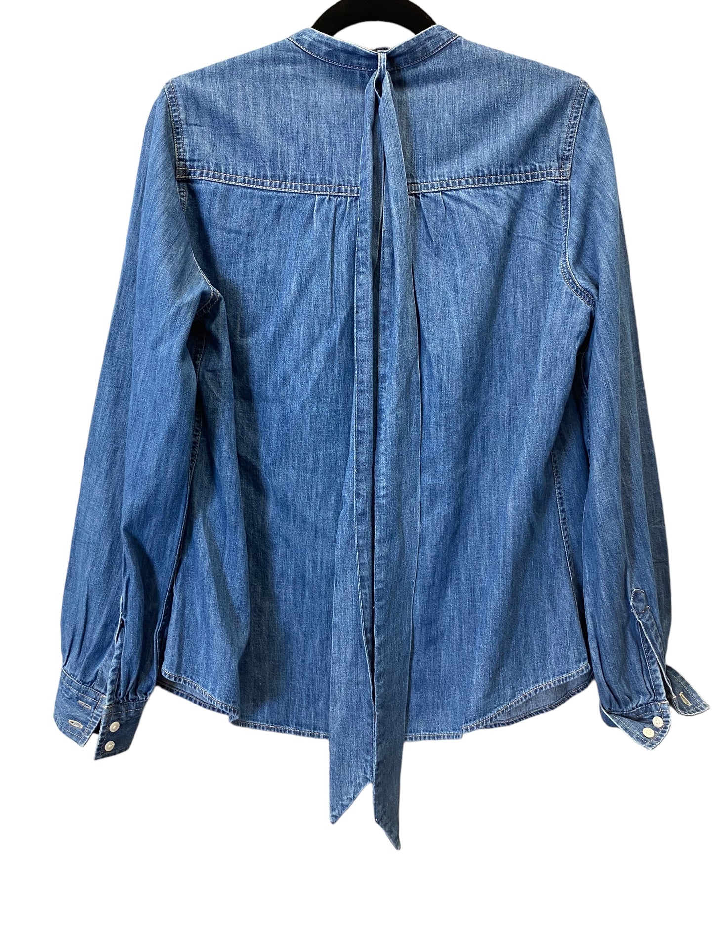 Blue Denim Blouse Long Sleeve Express, Size M