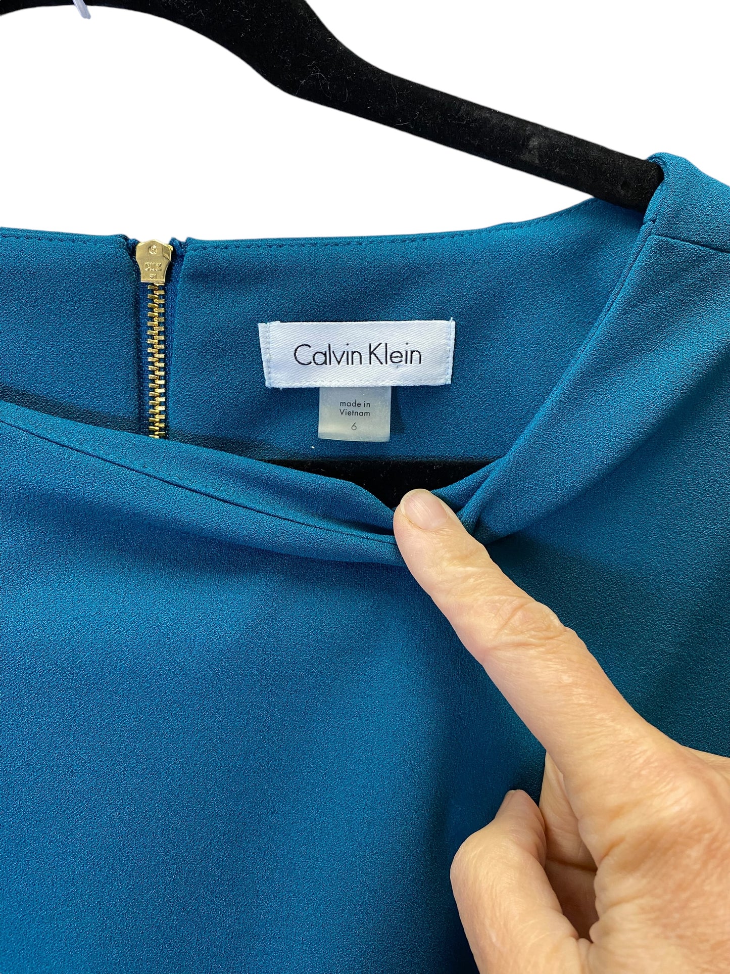 Dress Work By Calvin Klein In Teal, Size: S