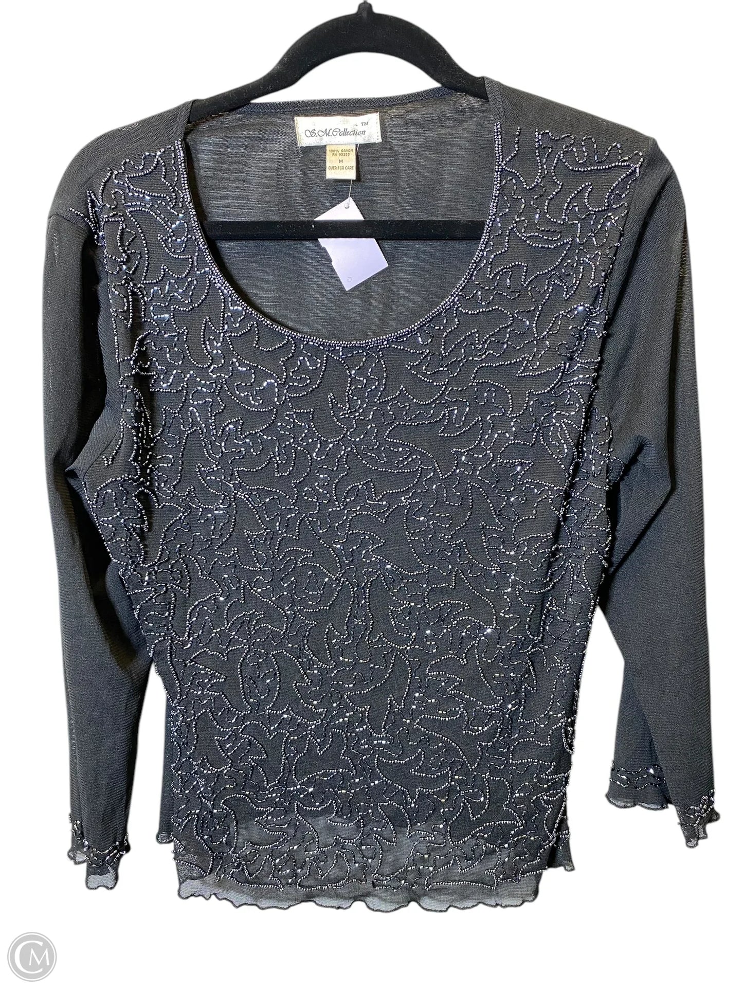 Top Long Sleeve By Cmc In Black, Size: M