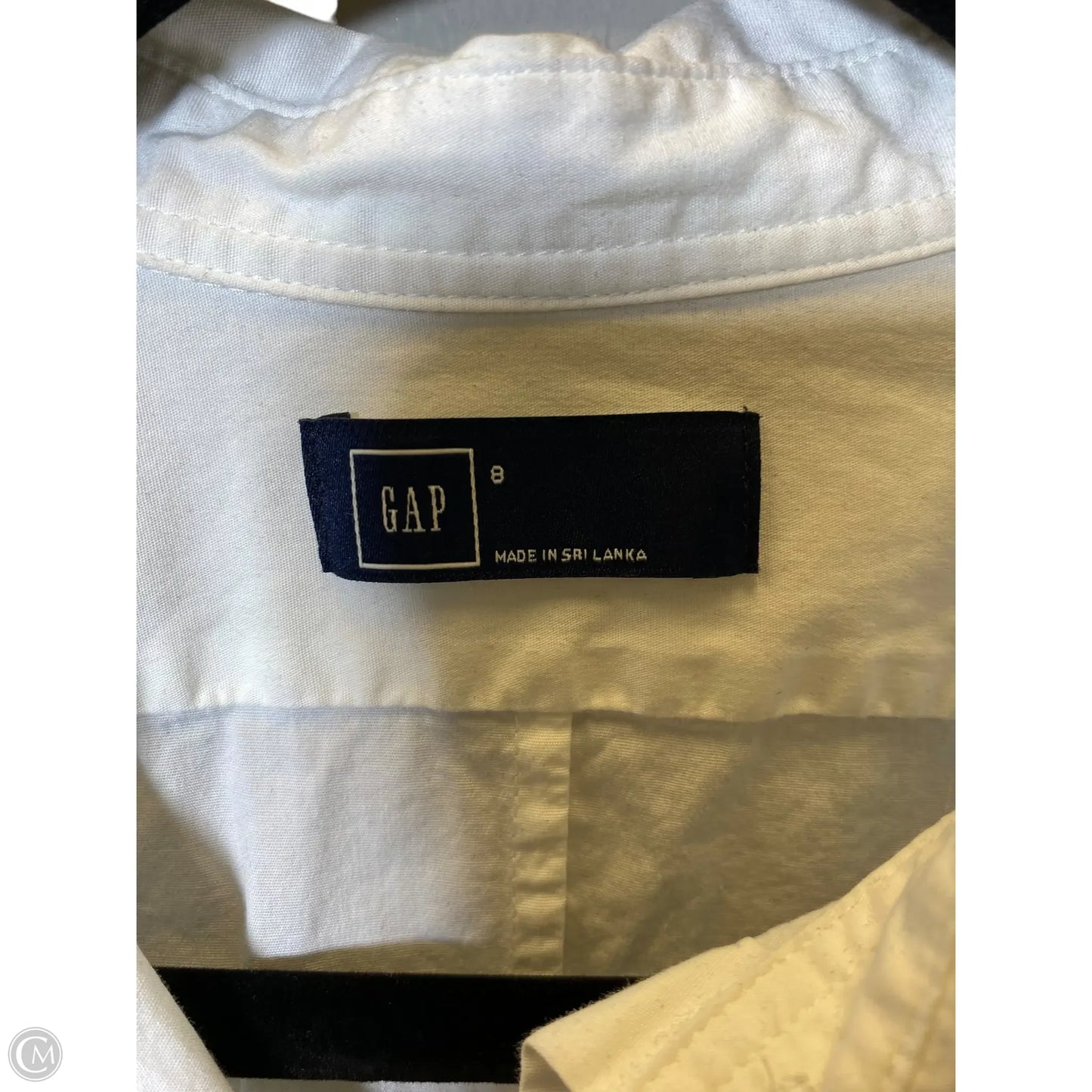 Blouse Long Sleeve By Gap In White, Size: M