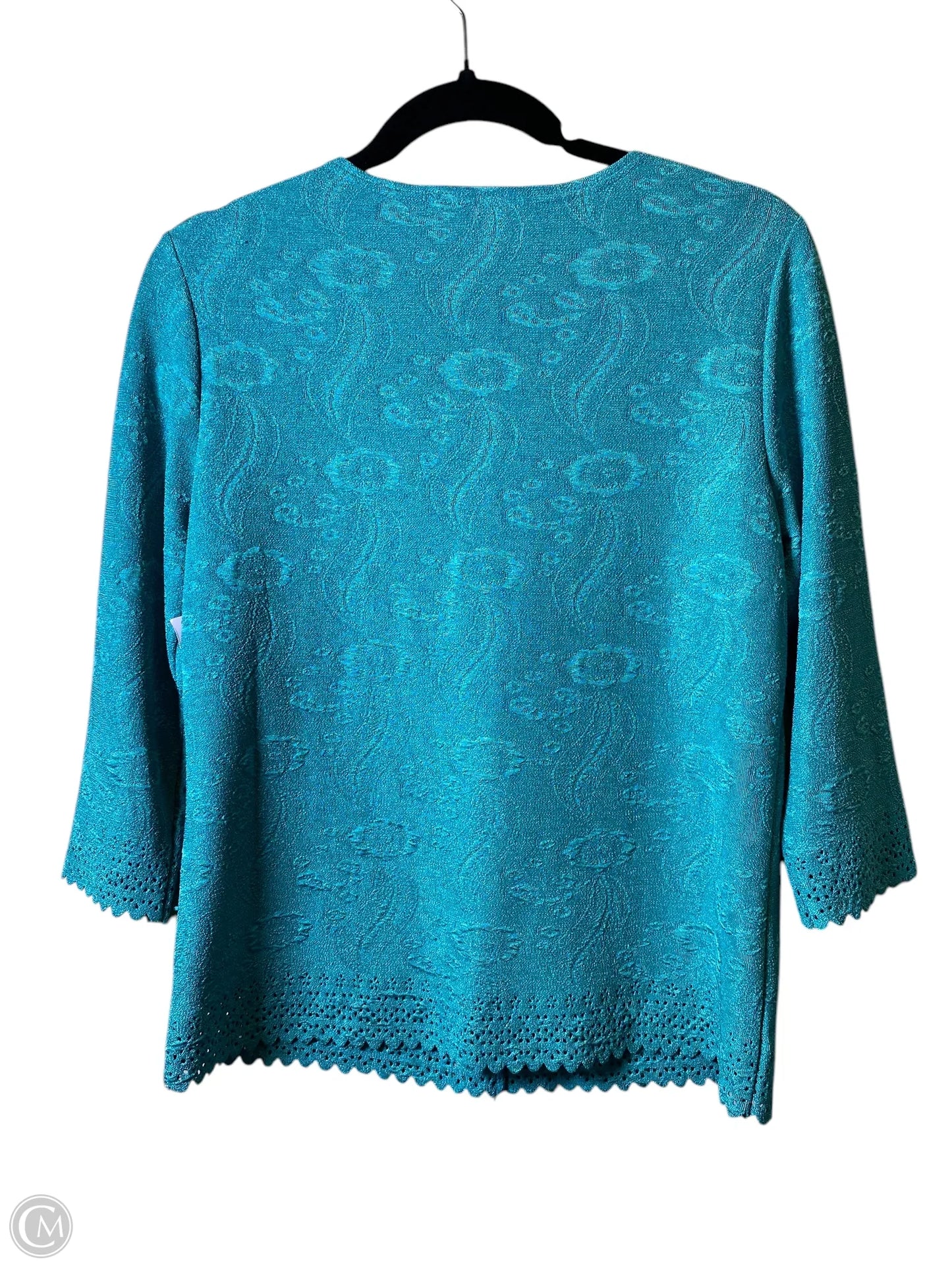 Blouse 3/4 Sleeve By Rebecca Malone In Teal, Size: M