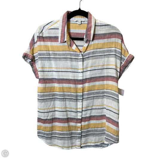 Blouse Short Sleeve By Beachlunchlounge In Striped Pattern, Size: S