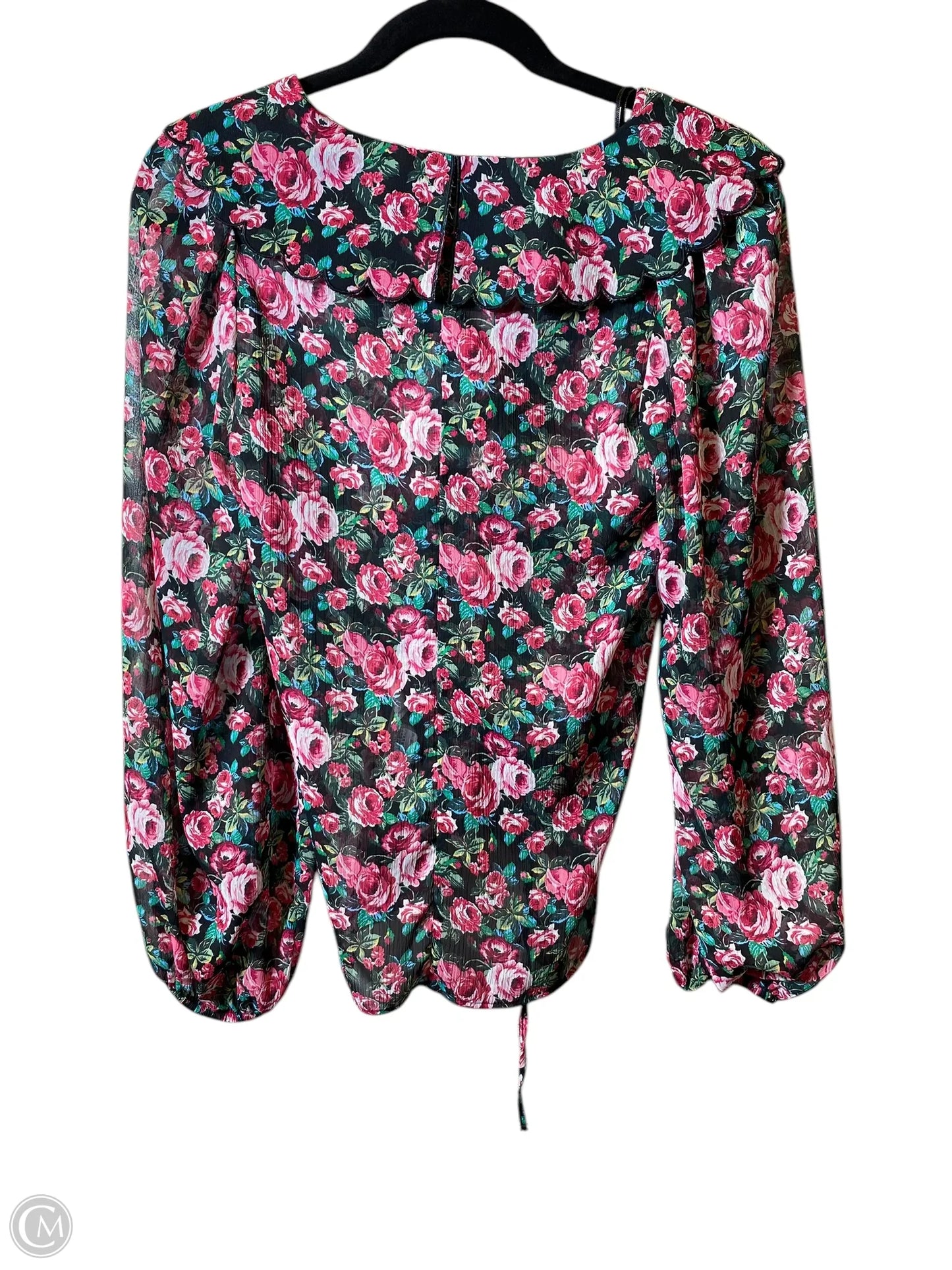 Top Long Sleeve By Zara In Floral Print, Size: Xs