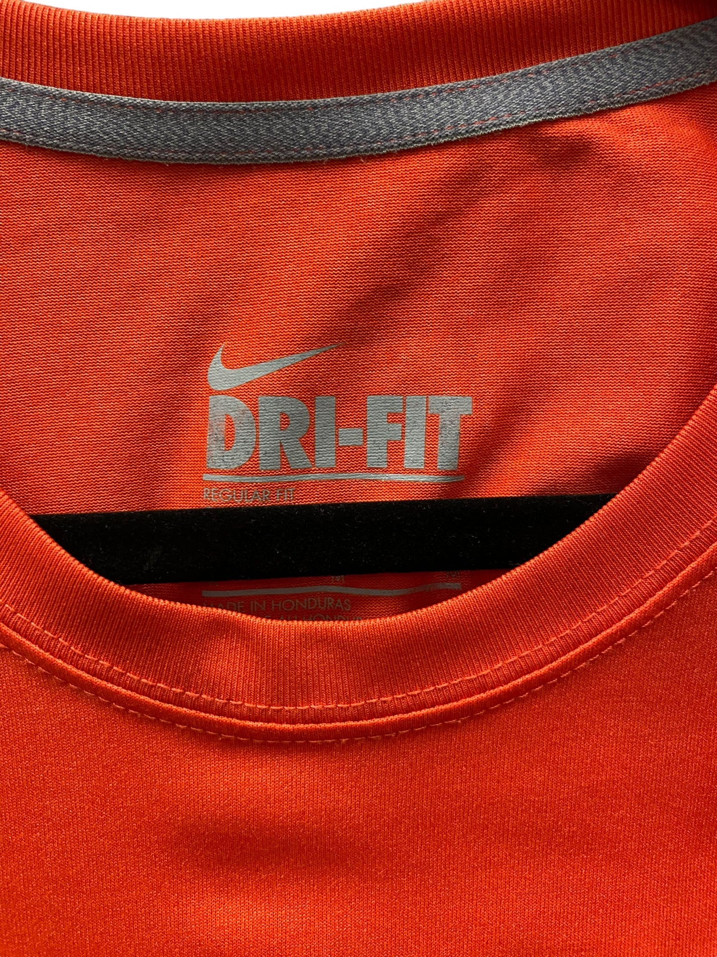 Athletic Top Short Sleeve By Nike In Orange, Size: M