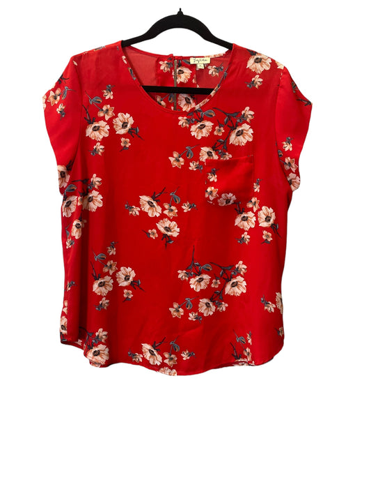 Top Short Sleeve By Lily White In Red, Size: Xl