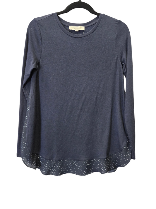 Navy Top Long Sleeve Loft, Size S