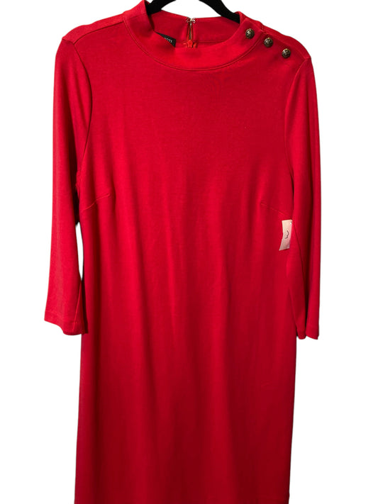 Dress Casual Midi By Talbots In Red, Size: L