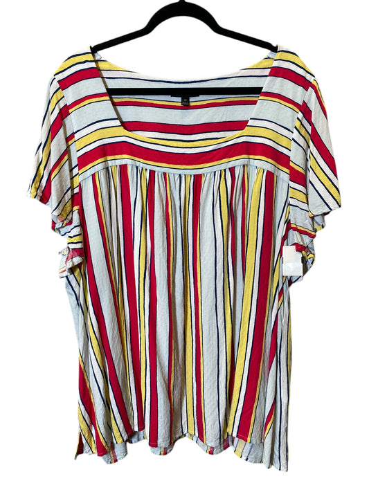 Top Short Sleeve By Lane Bryant In Striped Pattern, Size: 4x