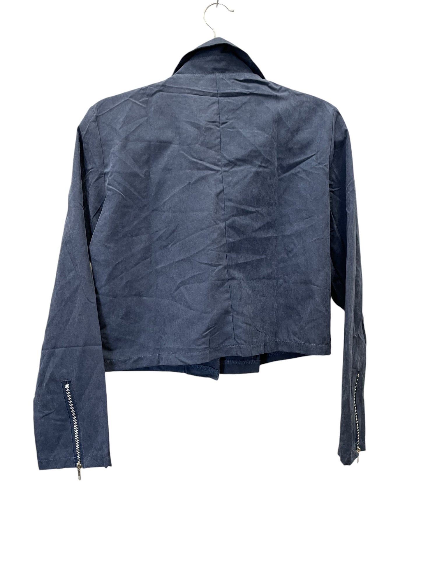 Jacket Moto By Clothes Mentor In Navy, Size: L