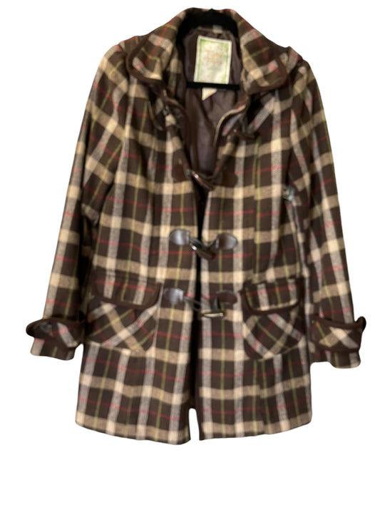 Coat Peacoat By Flying Tomato In Checkered Pattern, Size: L