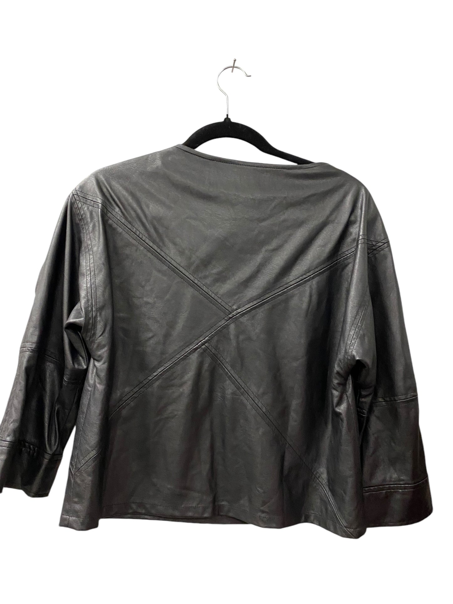 Jacket Leather By Bcbgmaxazria In Black, Size: S