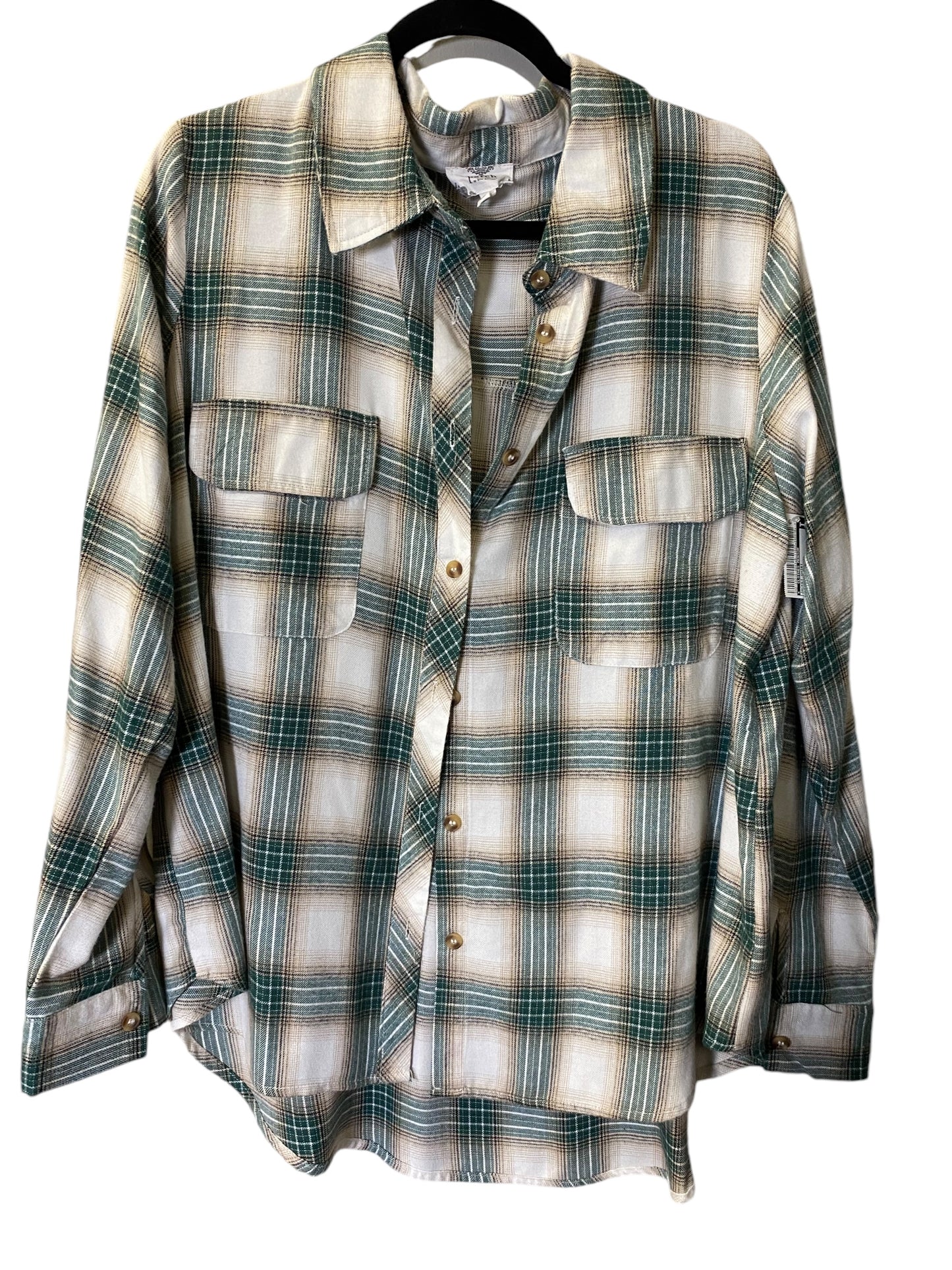 Jacket Shirt By Clothes Mentor In Checkered Pattern, Size: 2x