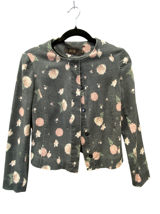 Jacket Moto By Clothes Mentor In Floral Print, Size: S