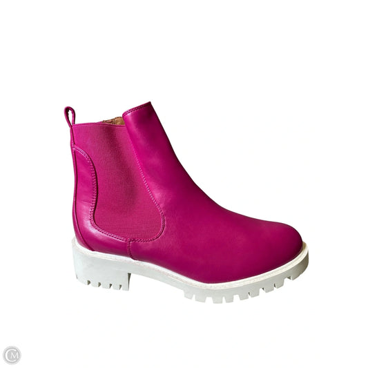 Boots Ankle Heels By Clothes Mentor In Pink, Size: 8.5