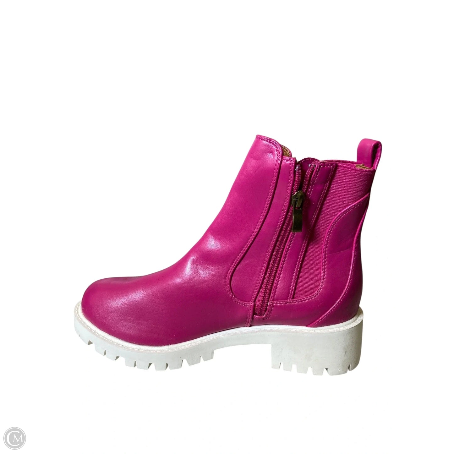 Boots Ankle Heels By Clothes Mentor In Pink, Size: 8.5
