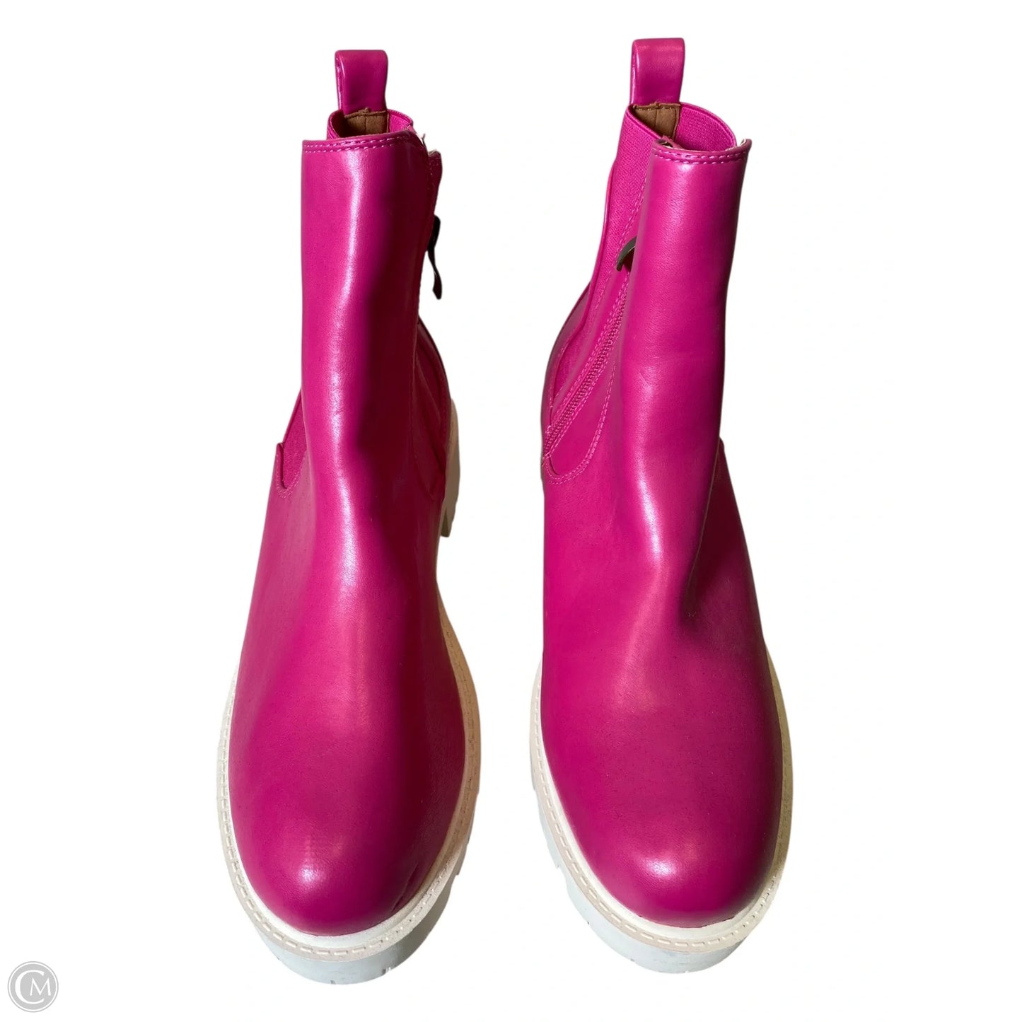 Boots Ankle Heels By Clothes Mentor In Pink, Size: 8.5