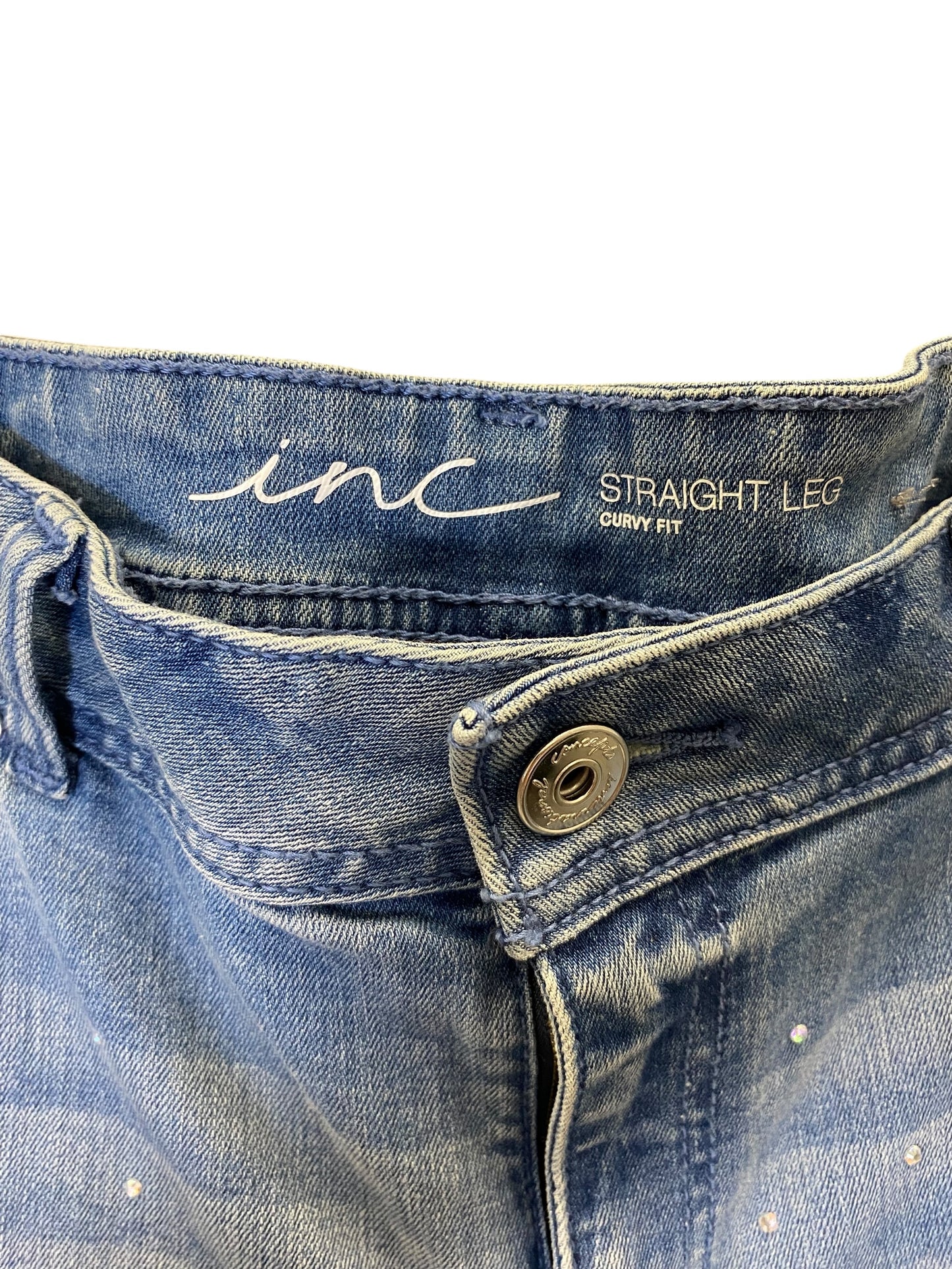 Jeans Straight By Inc In Blue Denim, Size: 12