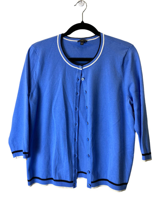 Sweater Cardigan By Talbots In Blue, Size: Xlp