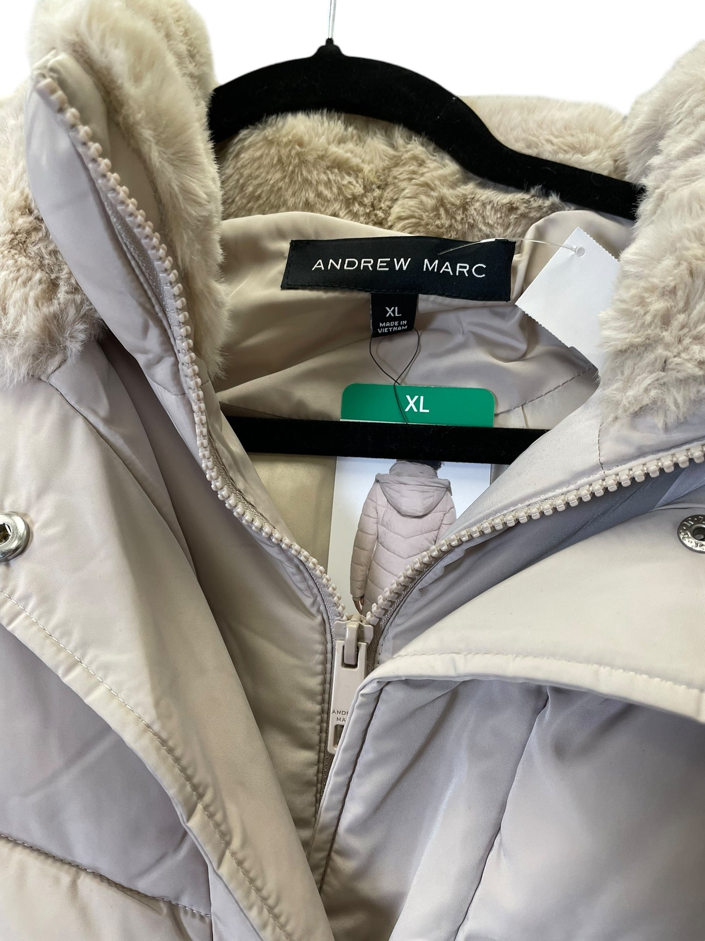 Coat Puffer & Quilted By Andrew Marc In Beige, Size: Xl