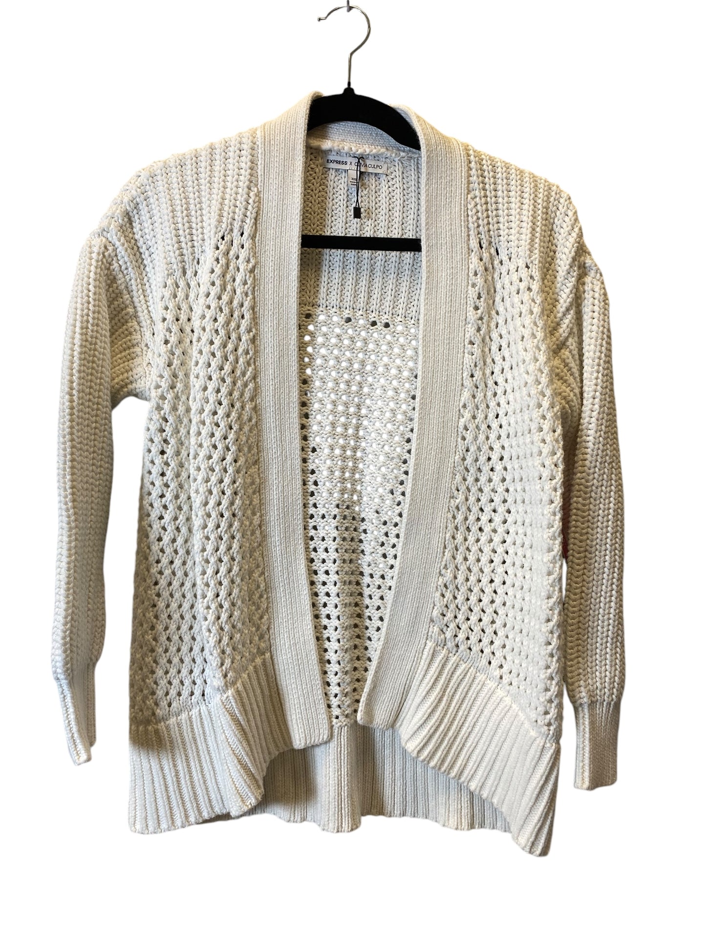 Cardigan By Express In White, Size: Xxs