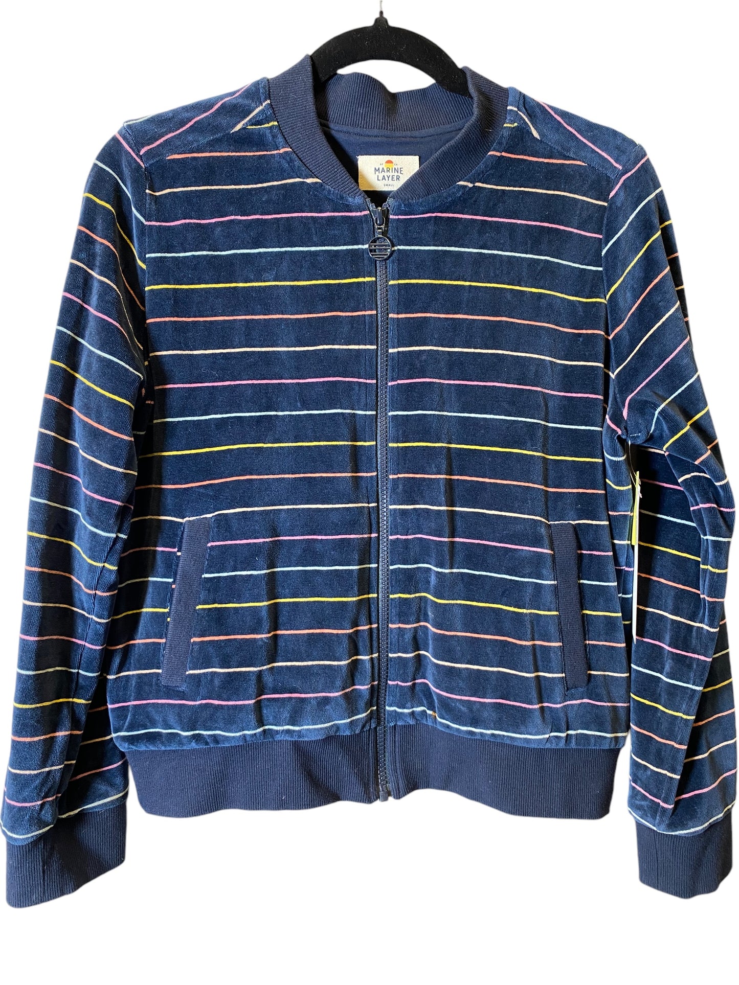 Jacket Moto By Marine Layer In Striped Pattern, Size: S