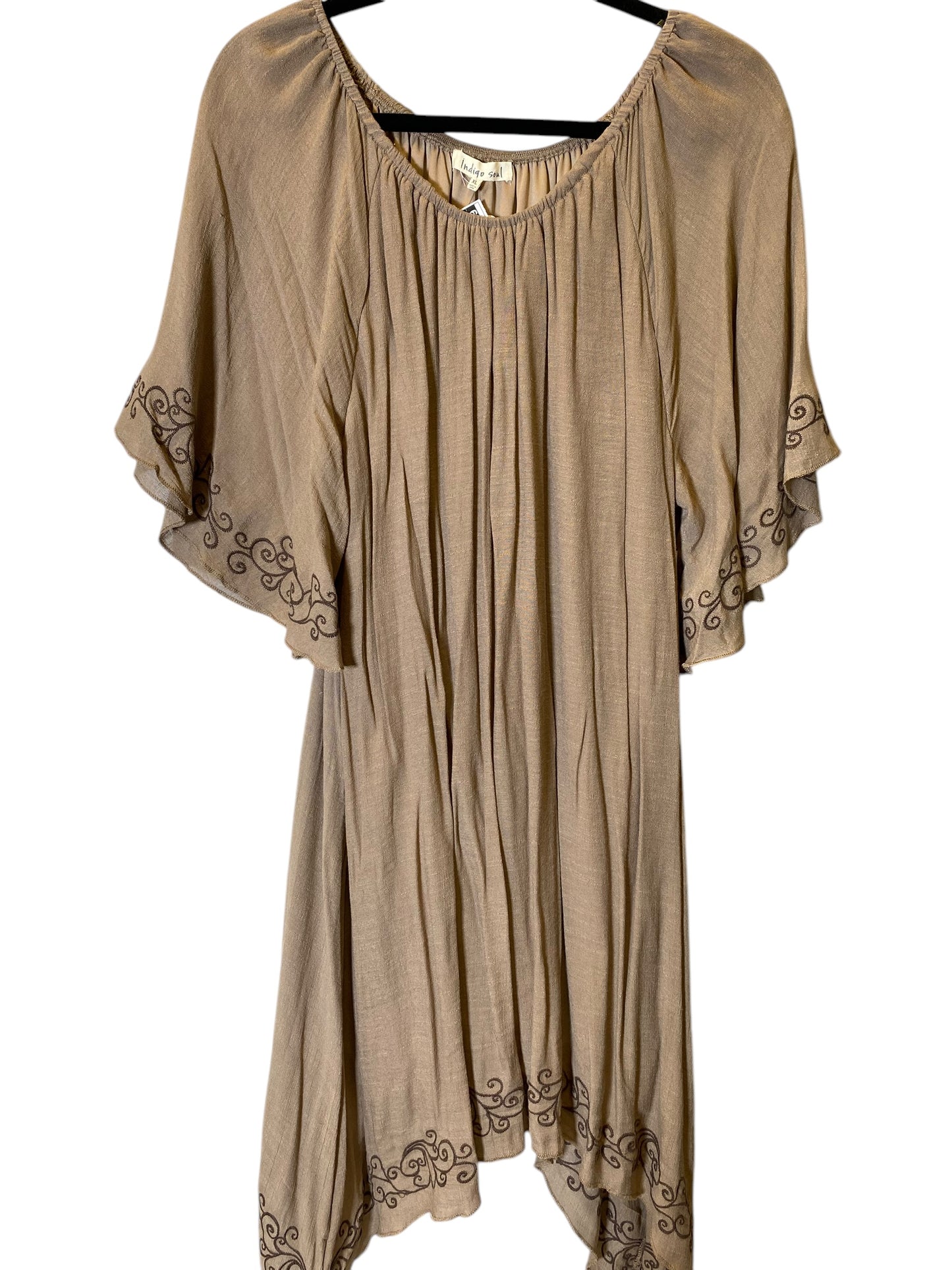 Dress Casual Midi By Indigo Soul In Brown, Size: Xl