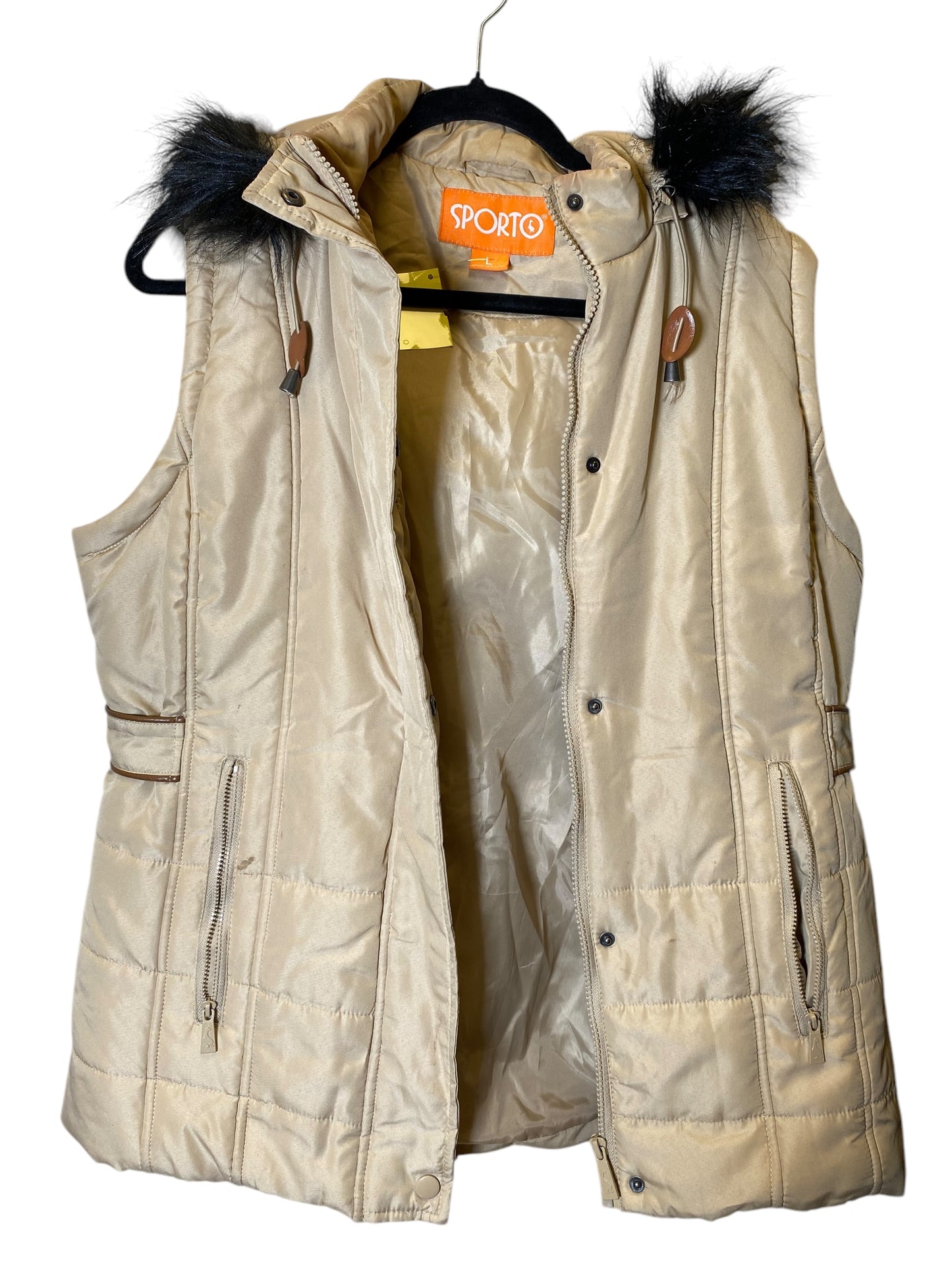 Vest Faux Fur & Sherpa By Sporto In Beige, Size: L