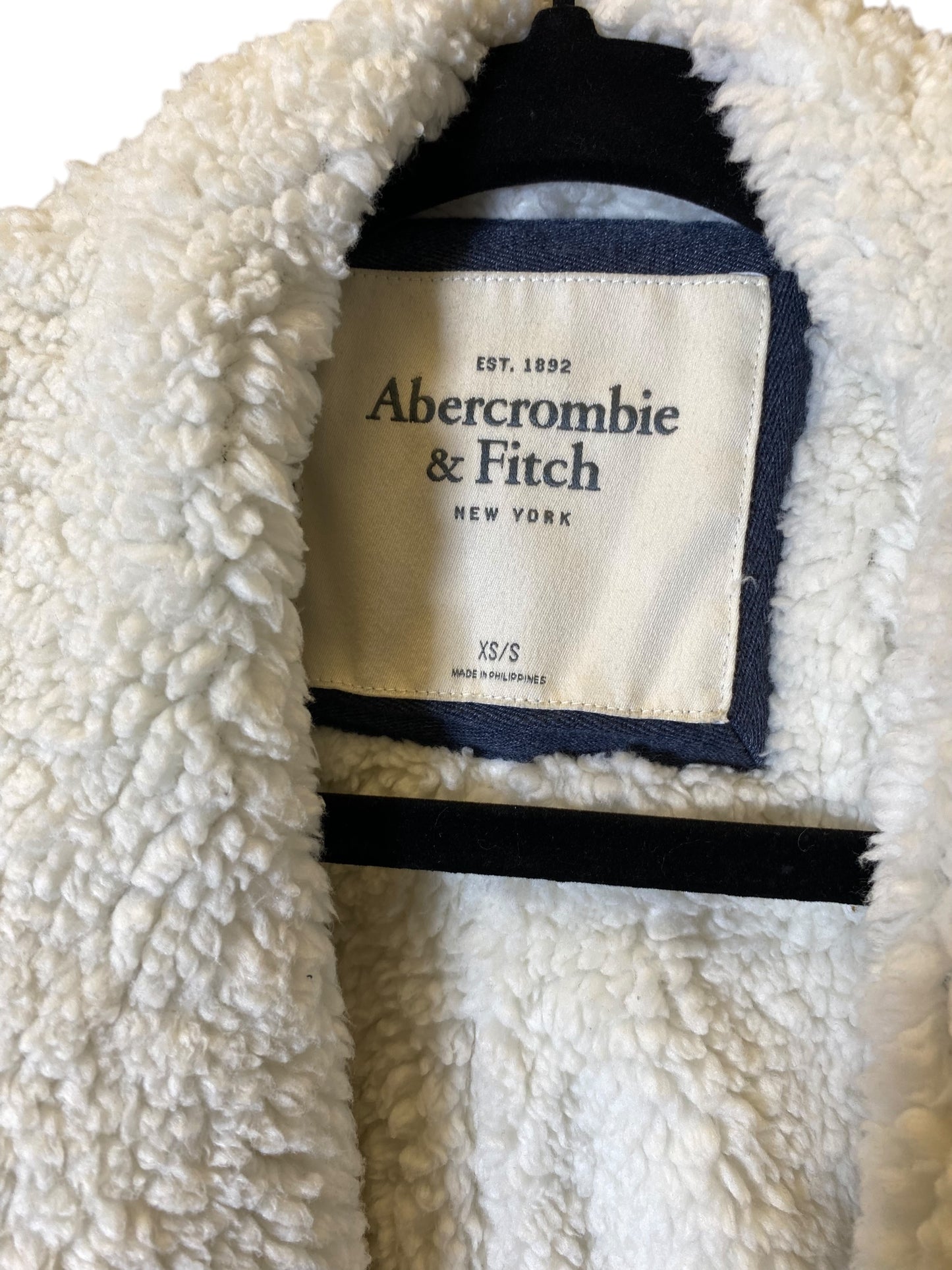 Jacket Faux Fur & Sherpa By Abercrombie And Fitch In Navy, Size: S