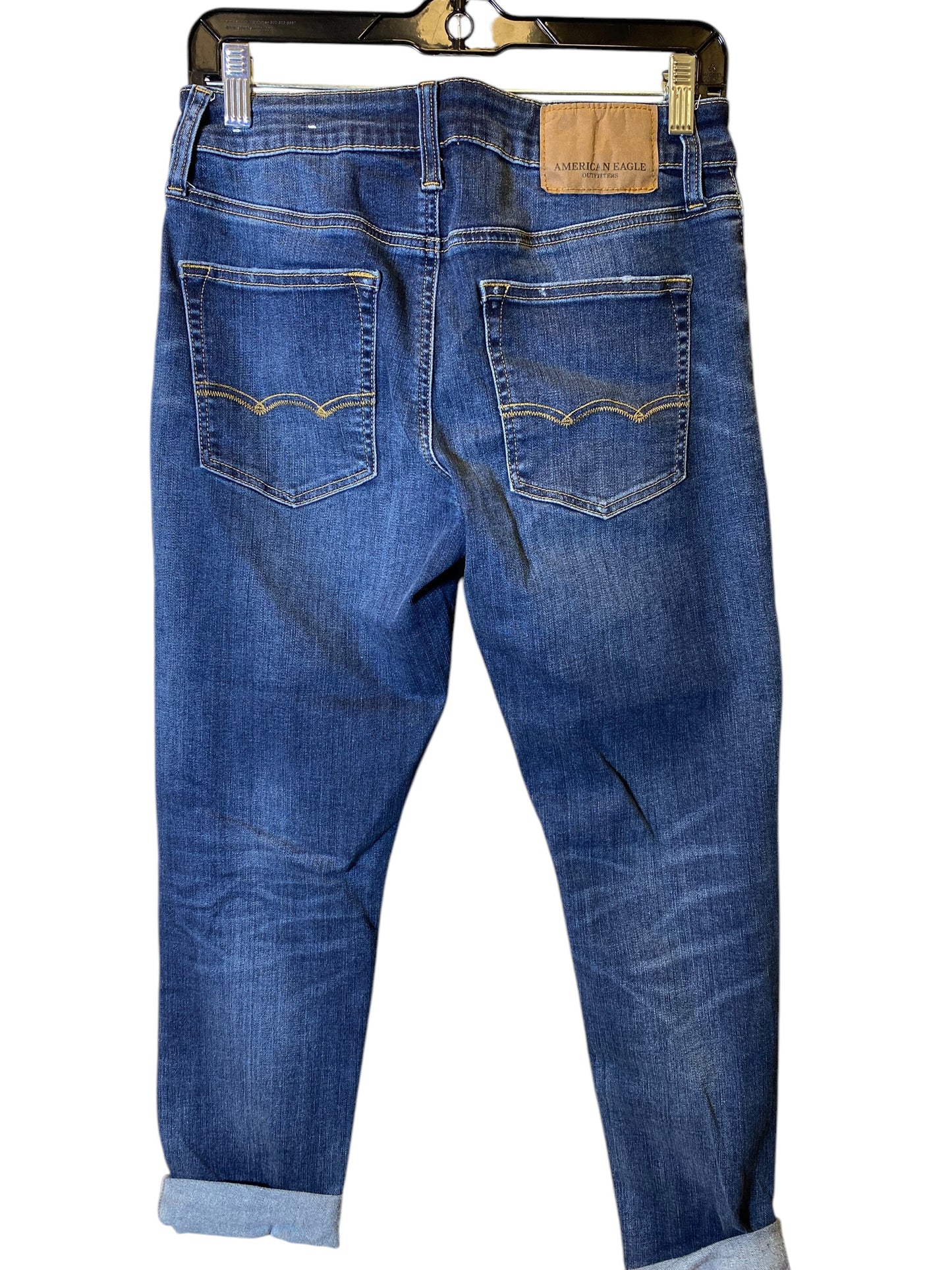 Jeans Straight By American Eagle In Blue Denim, Size: 6