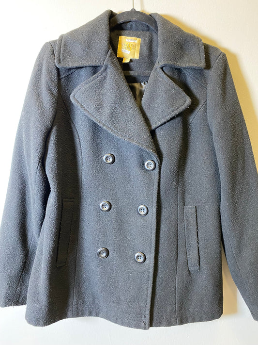 Jacket Fleece By Valerie Stevens In Black, Size: S