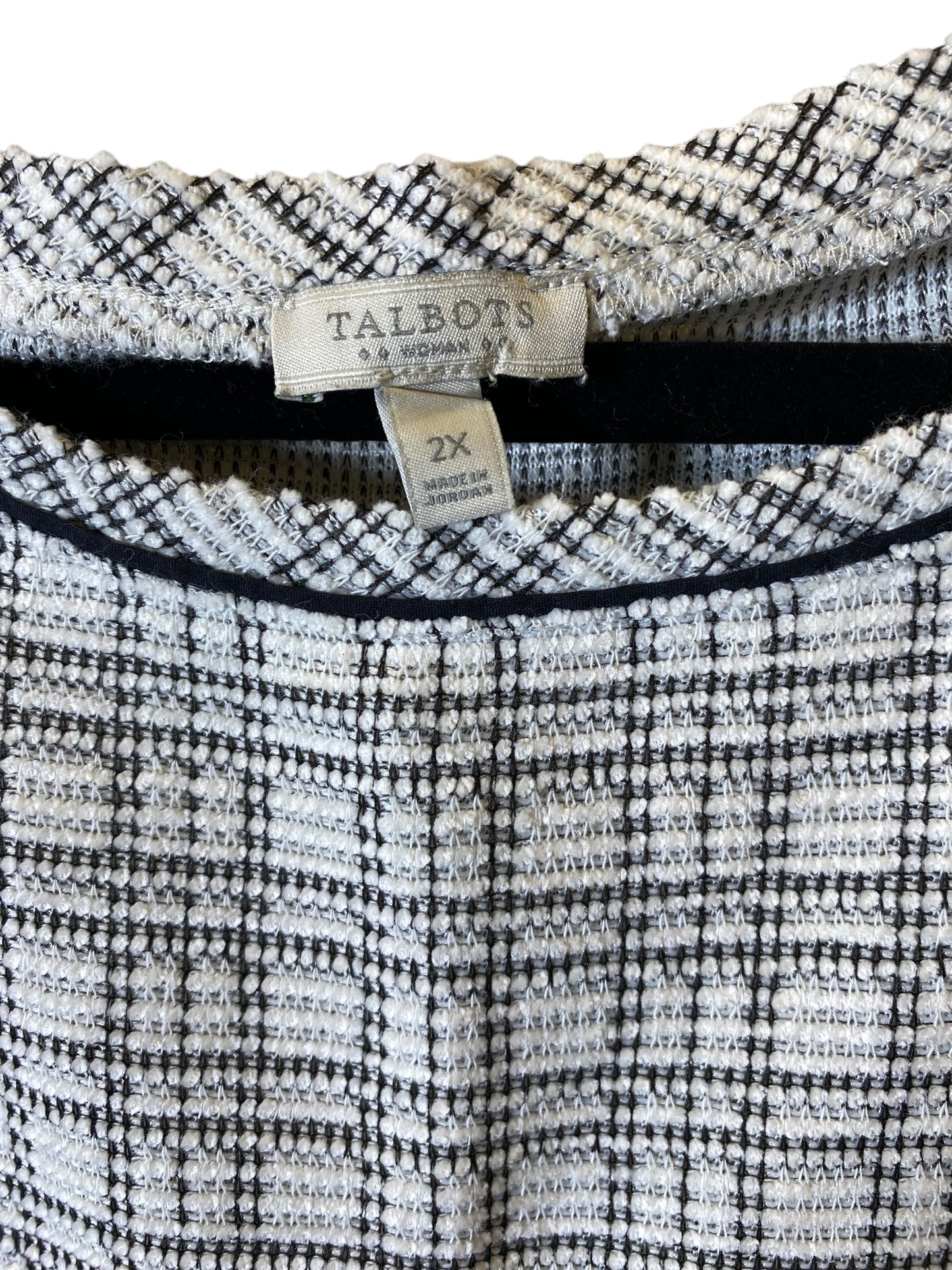 Sweater Short Sleeve By Talbots In Black & White, Size: 2x