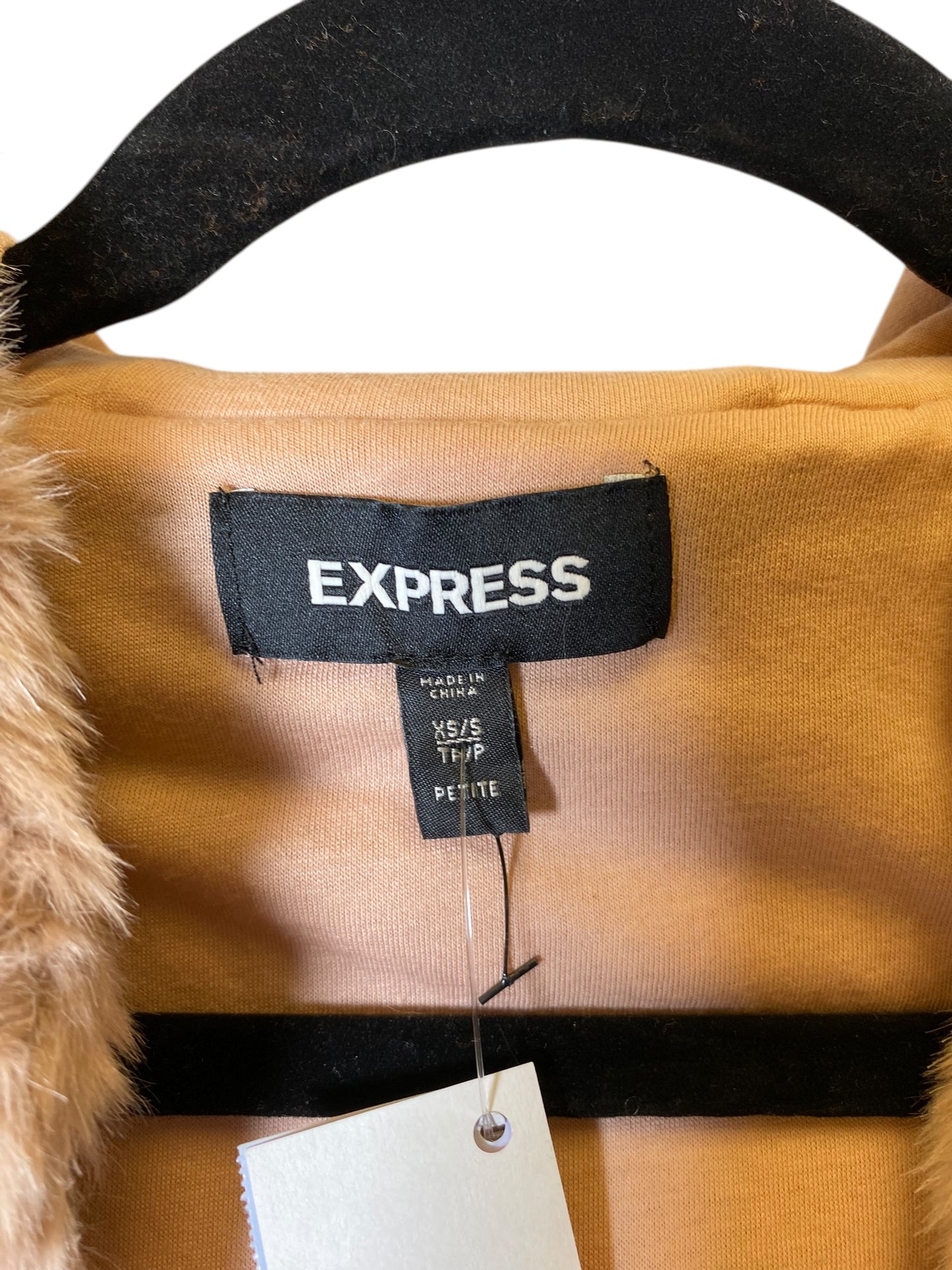 Vest Faux Fur & Sherpa By Express In Peach, Size: S