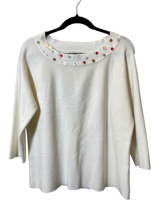 Sweater By White Stag In White, Size: Xl