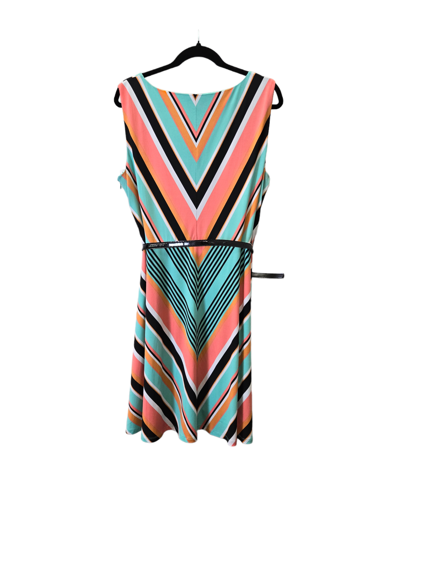 Multi-colored Dress Casual Midi Tahari By Arthur Levine, Size Xl