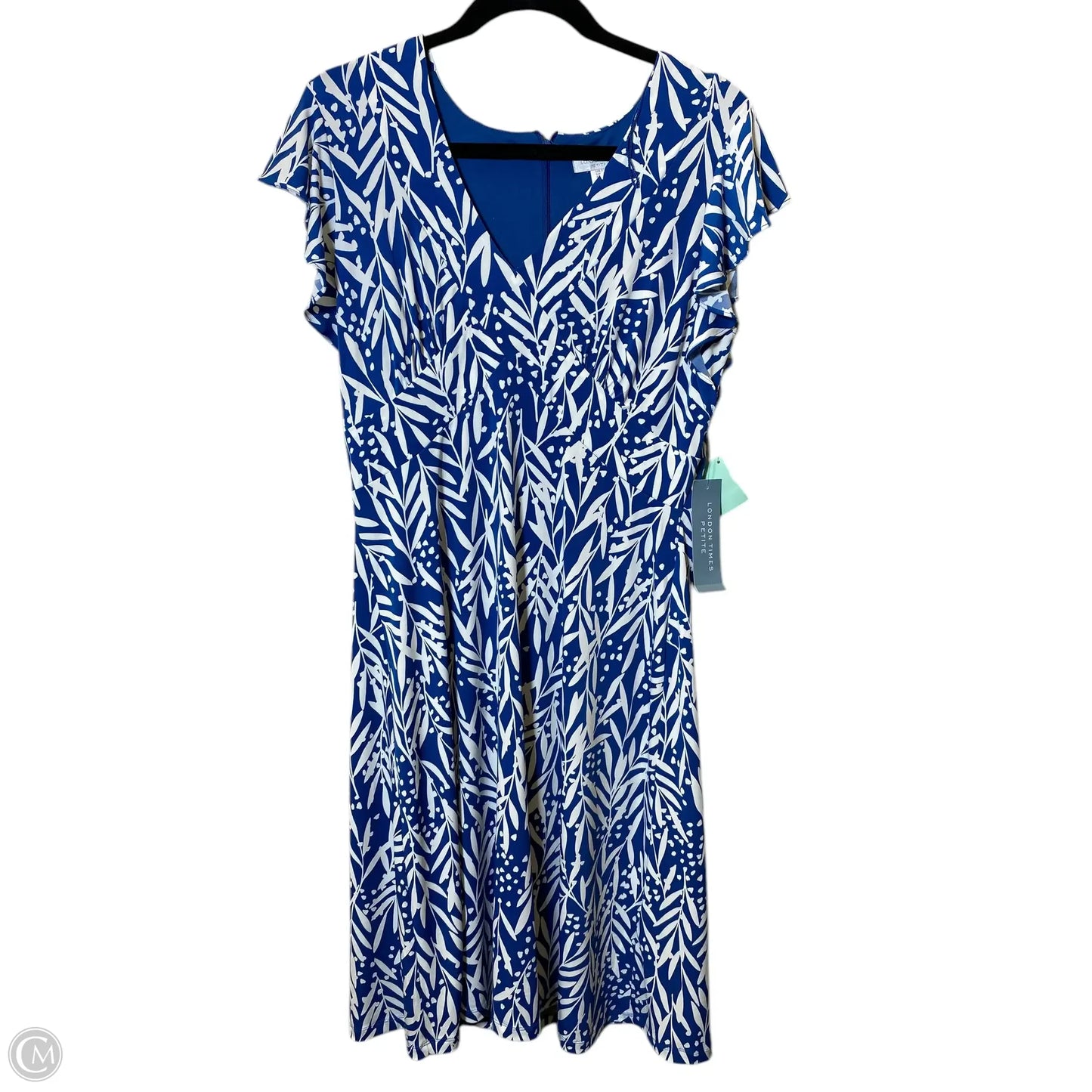 Dress Casual Midi By London Times In Blue & White, Size: L