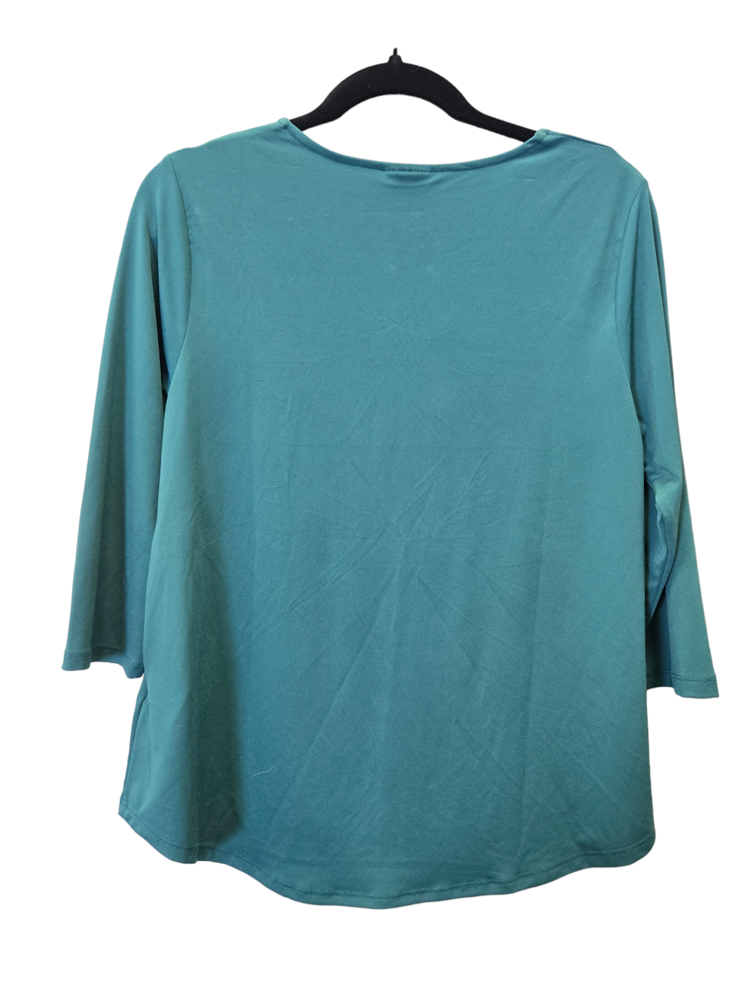 Green Blouse Long Sleeve Jm Collections, Size Petite L