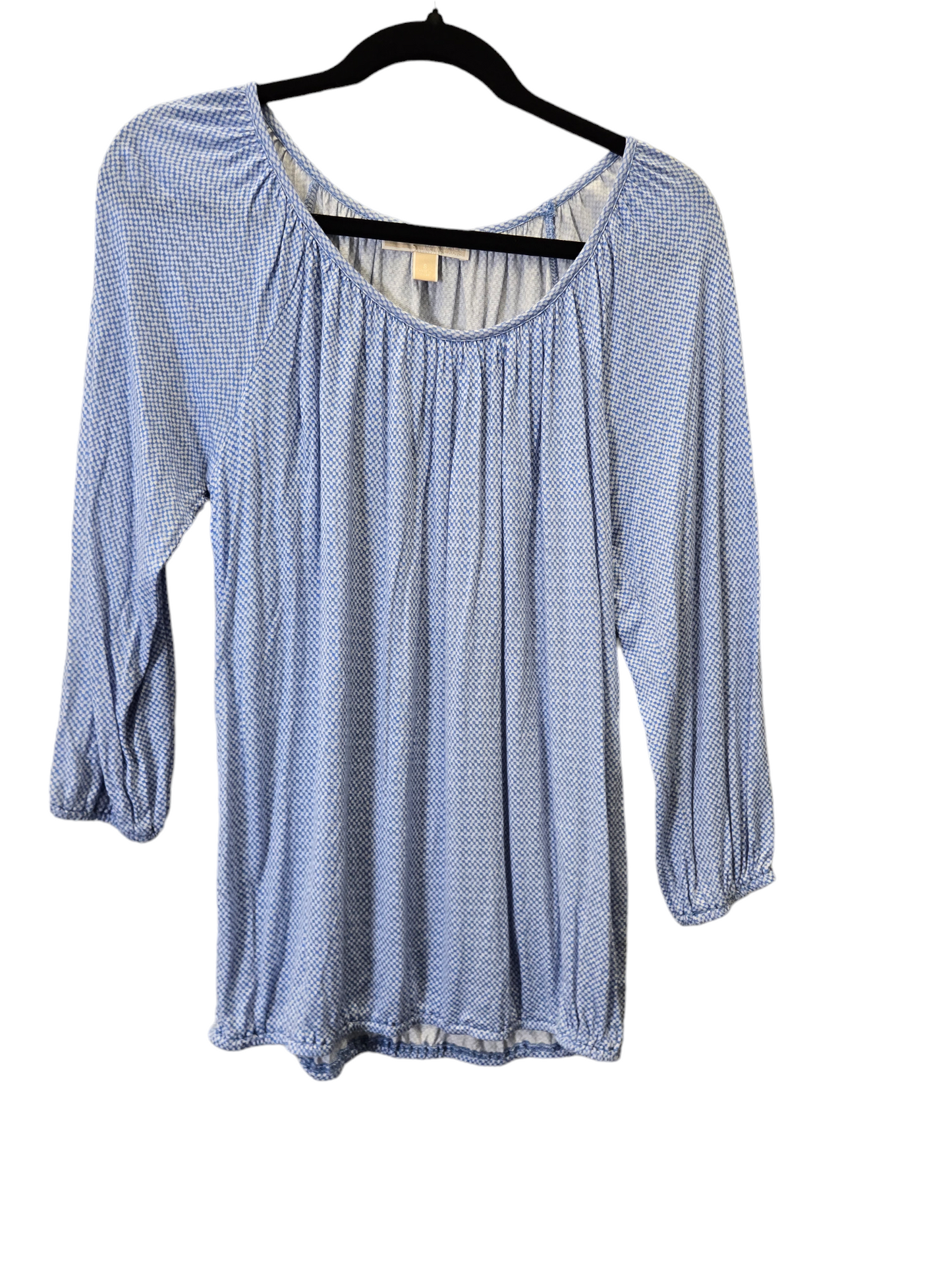 Blue & White Blouse Long Sleeve Michael Kors, Size S