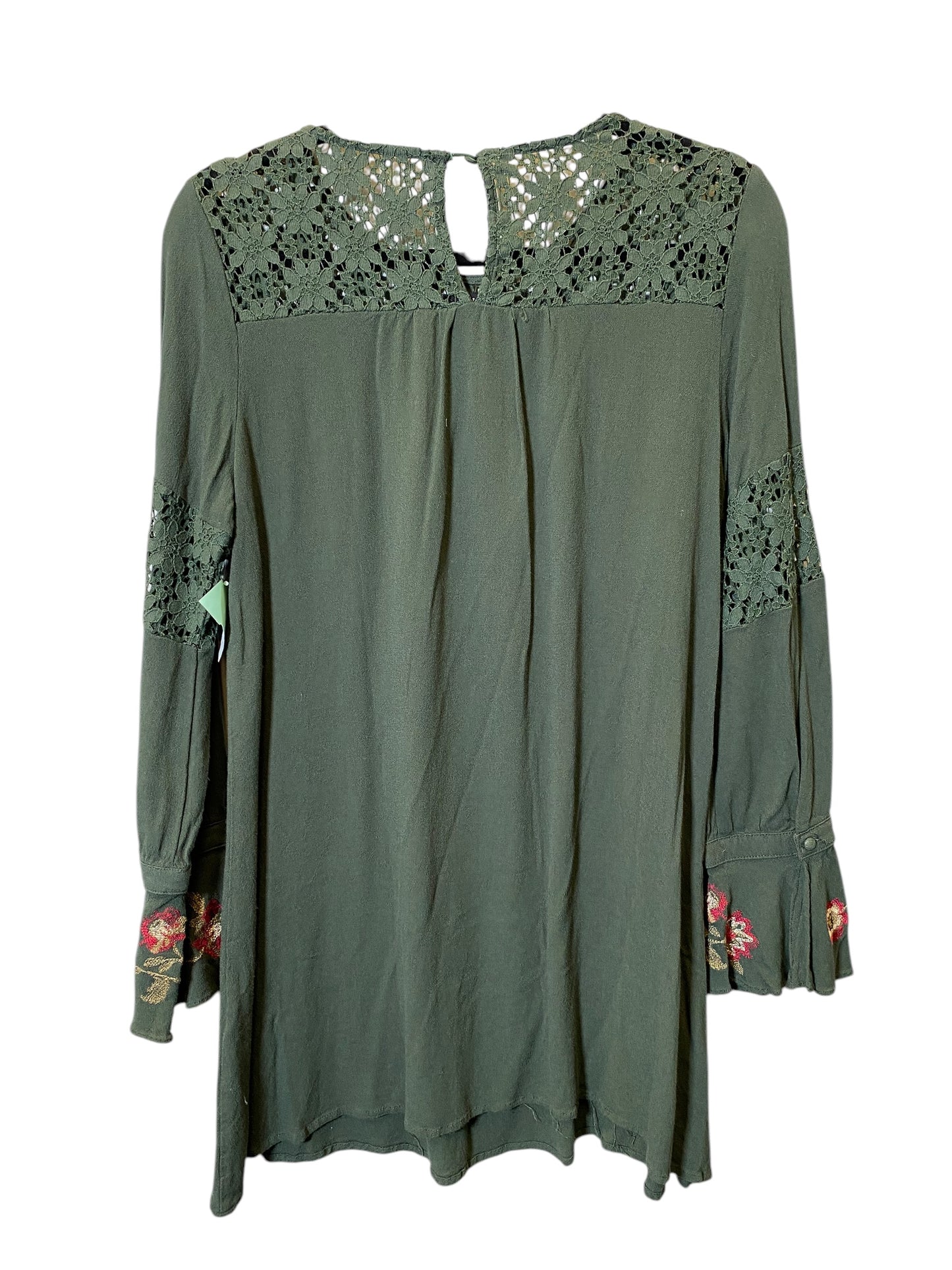 Blouse Long Sleeve By Blu Pepper In Green, Size: M