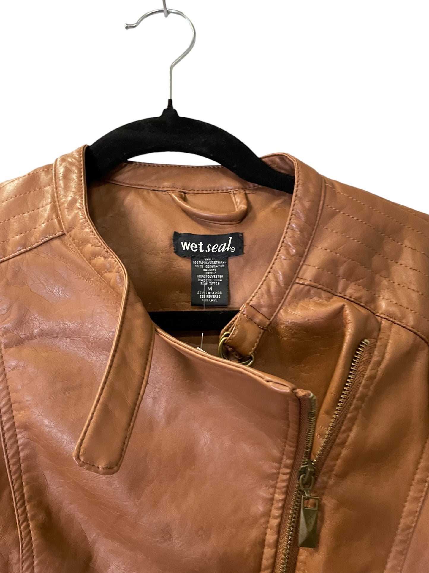 Jacket Leather By Wet Seal In Brown, Size: M