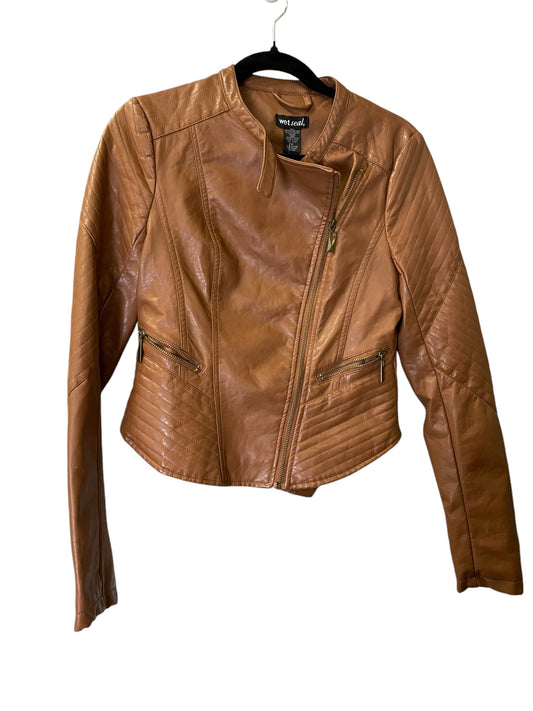 Jacket Leather By Wet Seal In Brown, Size: M