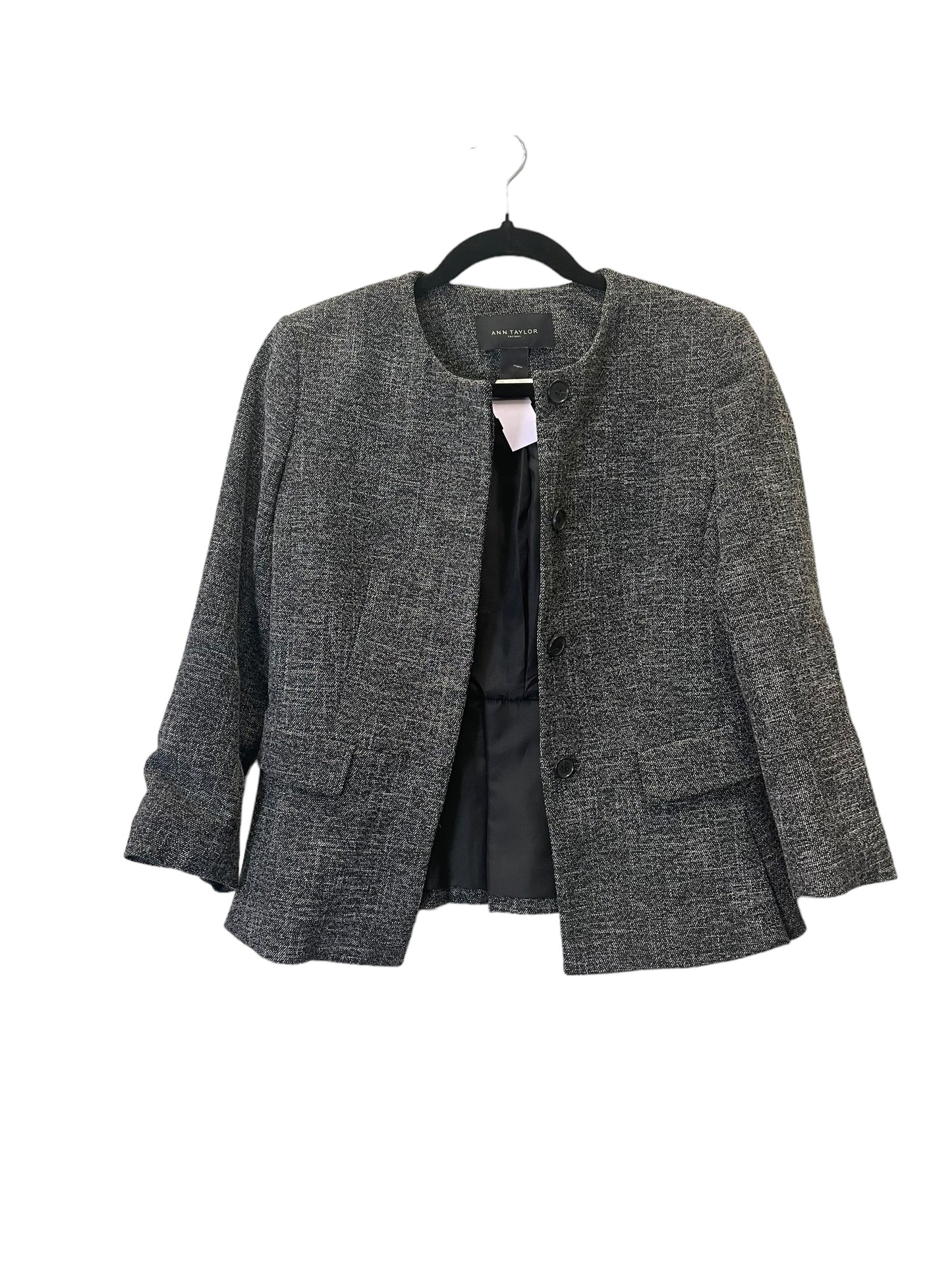 Jacket Other By Ann Taylor In Grey & Silver, Size: S