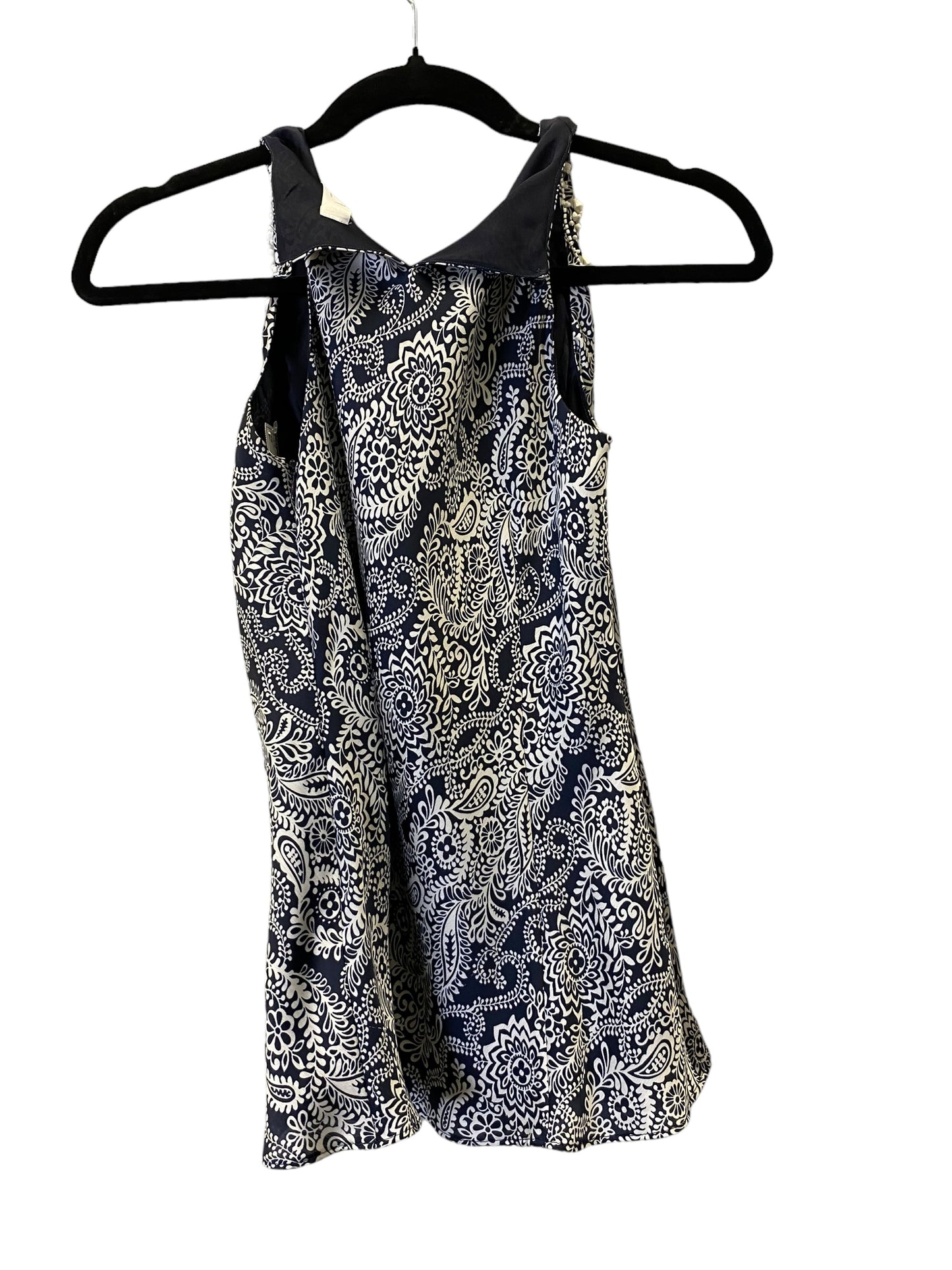 Blue & White Blouse Sleeveless Loft, Size 0