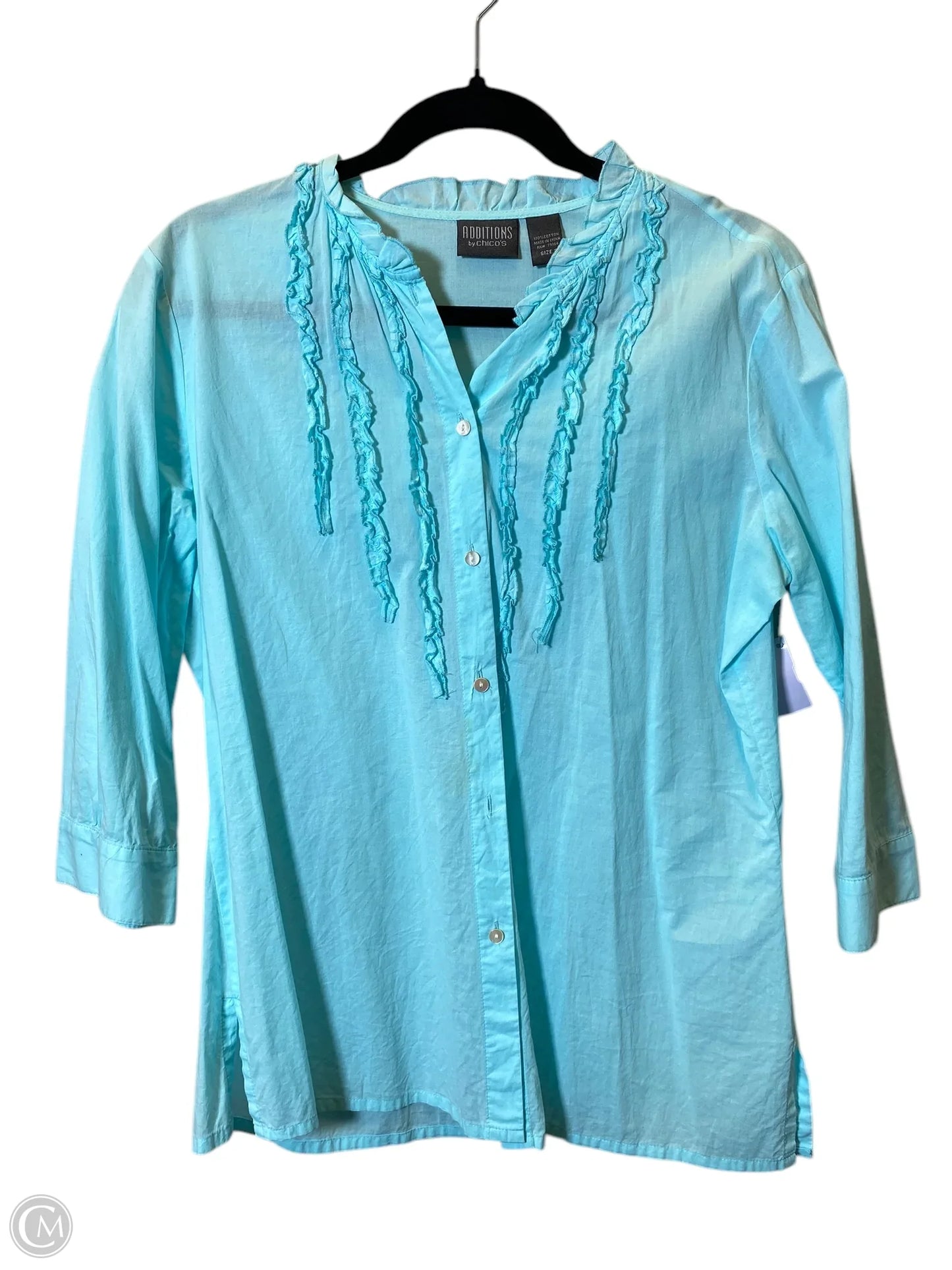 Top Long Sleeve By Additions By Chicos In Blue, Size: M