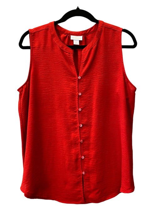 Red Top Sleeveless Liz Claiborne, Size Petite L