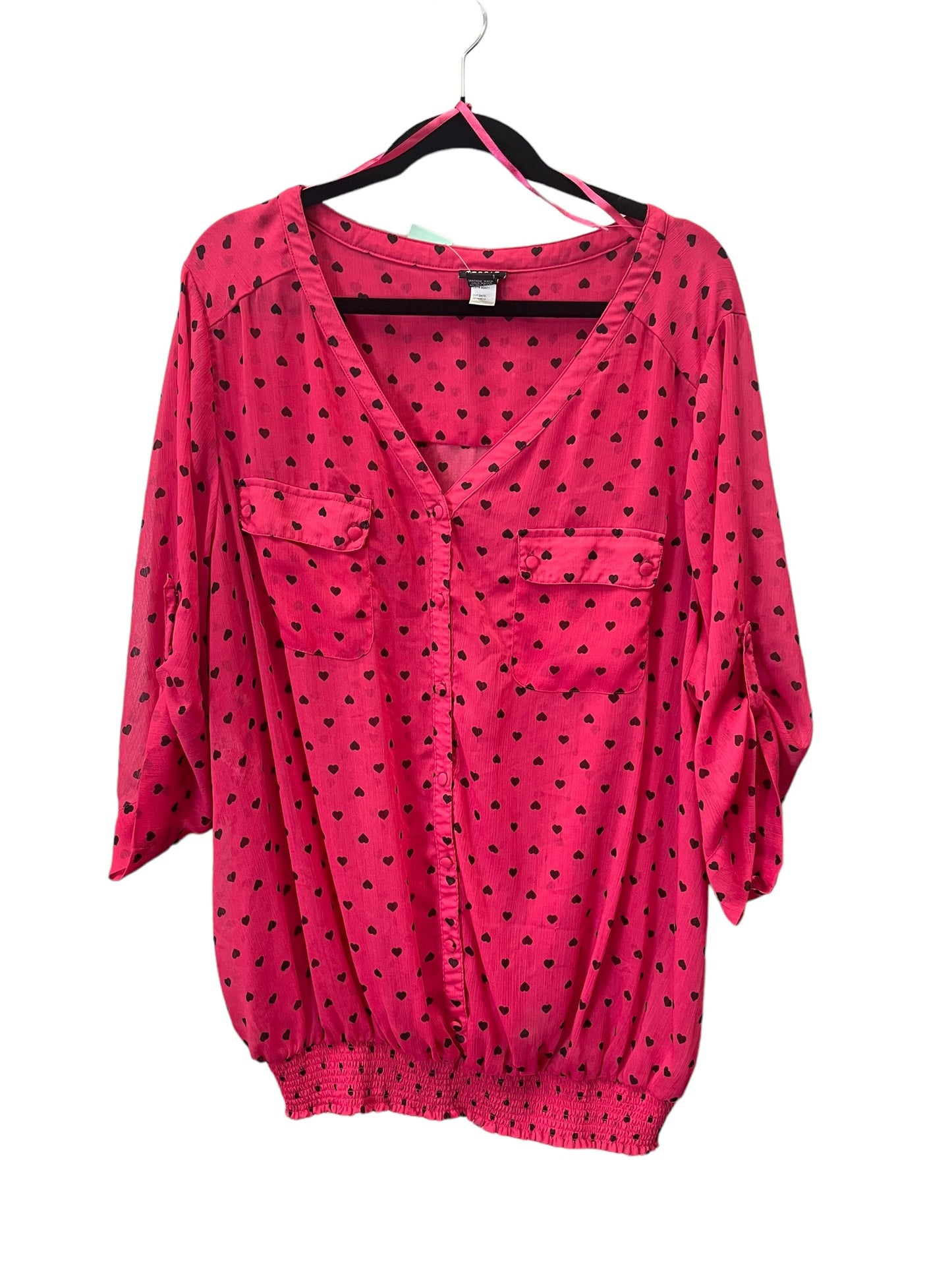 Pink Blouse Long Sleeve Torrid, Size 4x