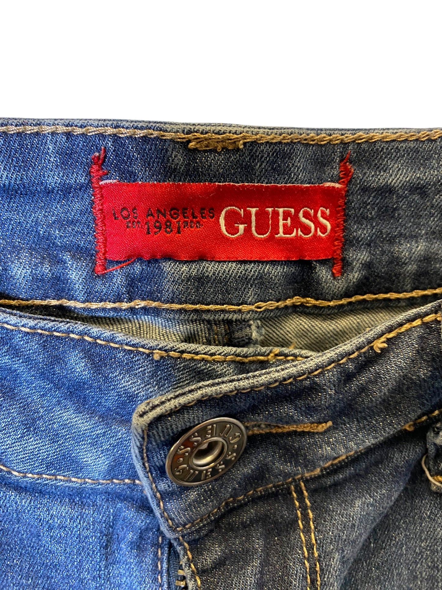 Jeans Skinny By Guess In Blue, Size: 8