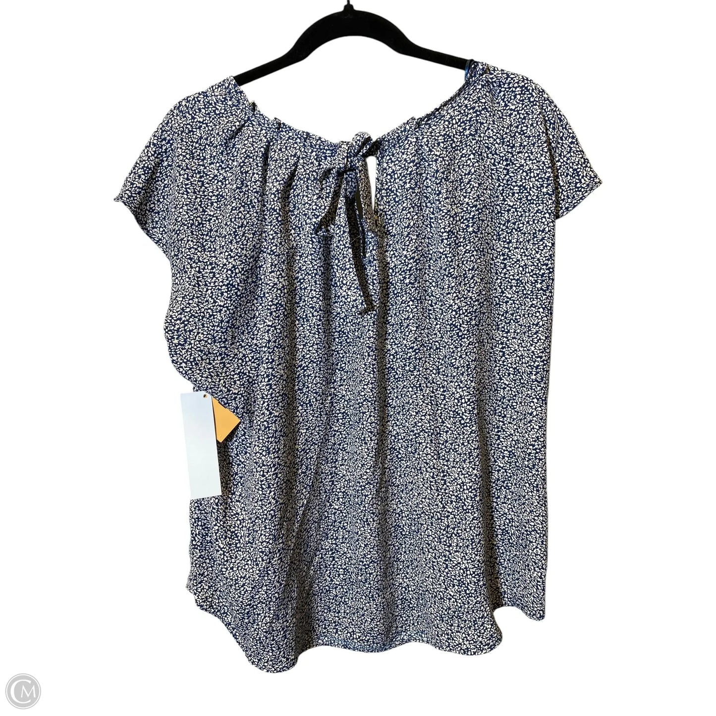 Top Short Sleeve By Lc Lauren Conrad In Blue & White, Size: Xxl